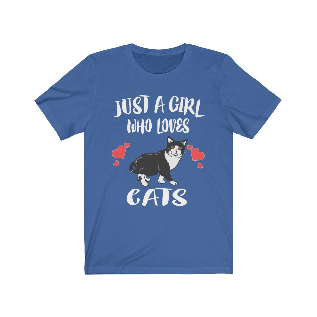 Just A Girl Who Loves Cats Shirt, Cat Lover Shirt, Cat Lover Gift, Cat Tee, Animal Adult Toddler Kids T-Shirt Image 4