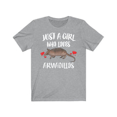 Just a girl who loves armadillos armored American mammal lover tee