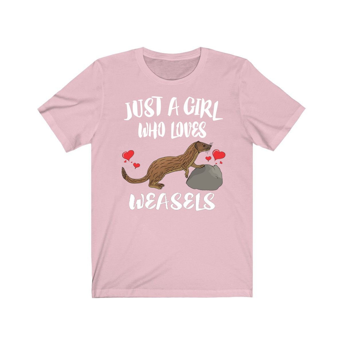 Just A Girl Who Loves Weasels Shirt, Weasel Lover Shirt, Weasel Lover Gift, Weasel Tee, Animal Adult Toddler Kids T-Shirt Image 3