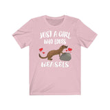 Just A Girl Who Loves Weasels Shirt, Weasel Lover Shirt, Weasel Lover Gift, Weasel Tee, Animal Adult Toddler Kids T-Shirt Image 3