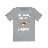 Just A Girl Who Loves Antelopes Shirt, Antelope Lover Shirt, Antelope Lover Gift, Antelope Shirt, Animal Adult Toddler Kids T-Shirt Image 4
