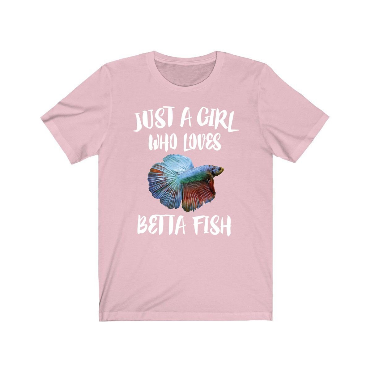 Just A Girl Who Loves Betta Fish Shirt, Betta Fish Lover Shirt, Betta Fish Lover Gift, Betta Shirt, Animal Adult Toddler Kids T-Shirt Image 2