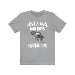 Just A Girl Who Loves Blackbirds Shirt - blackbird print design