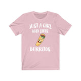Just A Girl Who Loves Burritos Shirt, Burrito Lover Shirt, Burrito Lover Gift, Food Shirt, Animal Adult Toddler Kids T-Shirt Image 3