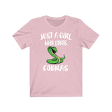Just A Girl Who Loves Cobras Snake Shirt, Cobra Lover Shirt, Cobra Lover Gift, Snake Shirt, Animal Adult Toddler Kids T-Shirt Image 3