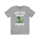 Just A Girl Who Loves Cobras Snake Shirt, Cobra Lover Shirt, Cobra Lover Gift, Snake Shirt, Animal Adult Toddler Kids T-Shirt Image 2