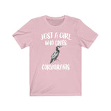 Just A Girl Who Loves Cormorants Birds Shirt, Cormorant Lover Shirt, Cormorant Lover Gift, Birding Shirt, Animal Adult Toddler Kids T-Shirt Image 4