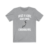 Just A Girl Who Loves Cormorants Birds Shirt, Cormorant Lover Shirt, Cormorant Lover Gift, Birding Shirt, Animal Adult Toddler Kids T-Shirt Image 1