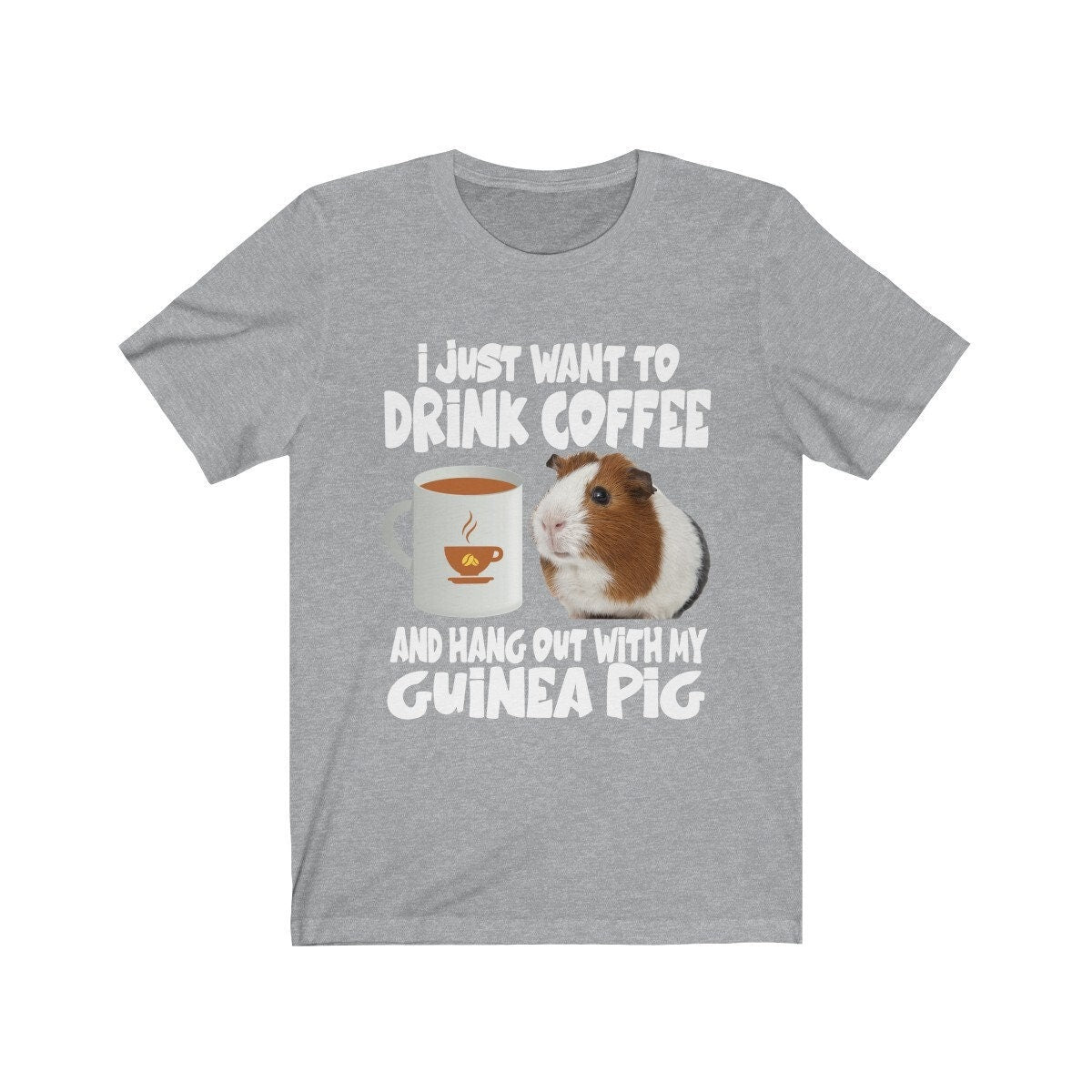I Just Want To Drink Coffee And Hang Out With My Guinea Pig Shirt, Guinea Pig Owner Shirt, Guinea Pig Lover Gift, Guinea Pig Tee, Animal Image 3