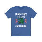 Just A Girl Who Loves Crocodiles Shirt, Crocodile Lover Shirt, Crocodile Lover Gift, Crocodile Shirt, Animal Adult Toddler Kids T-Shirt Image 4