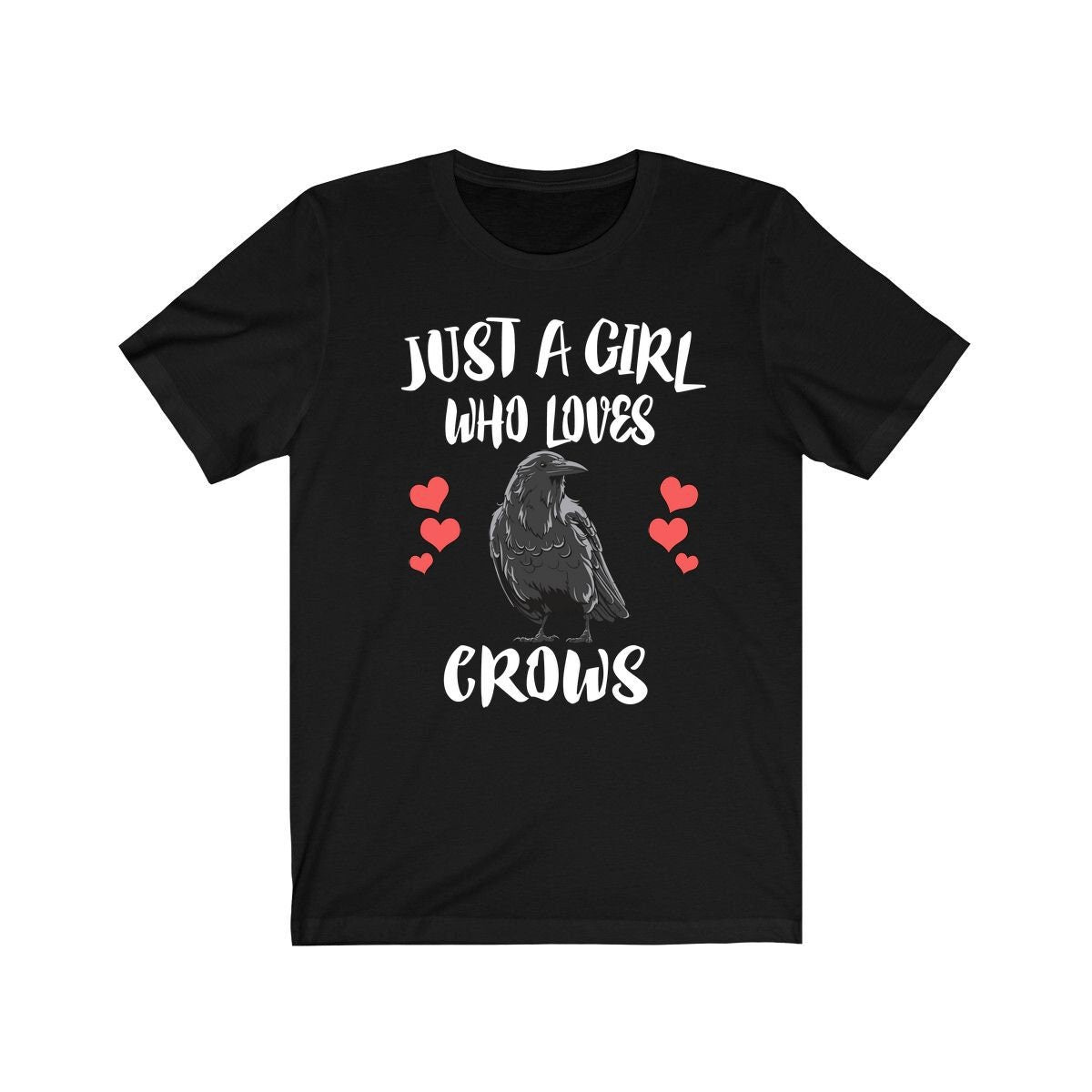 Just A Girl Who Loves Crows Birds Shirt, Crow Lover Shirt, Crow Lover Gift, Birding Shirt, Animal Adult Toddler Kids T-Shirt Image 2