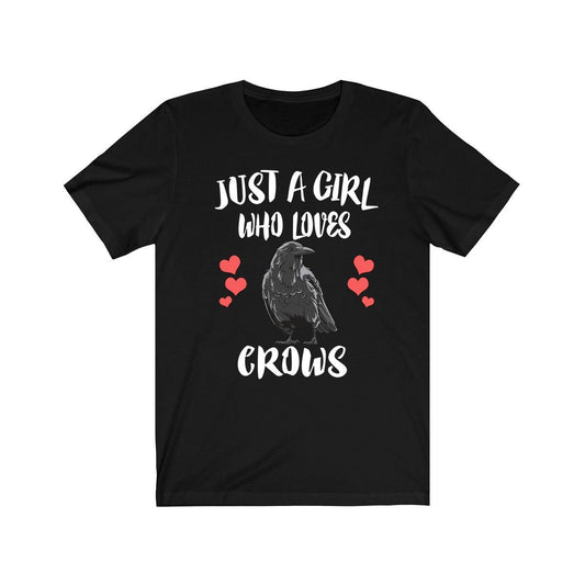 Just A Girl Who Loves Crows Birds Shirt, Crow Lover Shirt, Crow Lover Gift, Birding Shirt, Animal Adult Toddler Kids T-Shirt Image 2