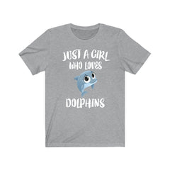 Just A Girl Who Loves Dolphins Shirt, Dolphin Lover Shirt, Dolphin Lover Gift, Dolphin Shirt, Animal Adult Toddler Kids T-Shirt Image 3