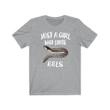 Just A Girl Who Loves Eels Fish Shirt, Eel Lover Shirt, Eels Lover Gift, Fish Shirt, Animal Adult Toddler Kids T-Shirt Image 2