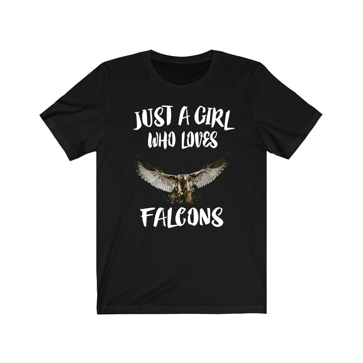 Just A Girl Who Loves Falcons Birds Shirt, Falcon Lover Shirt, Falcon Lover Gift, Falcon Shirt, Birding Shirt, Animal Adult Kids T-Shirt Image 4