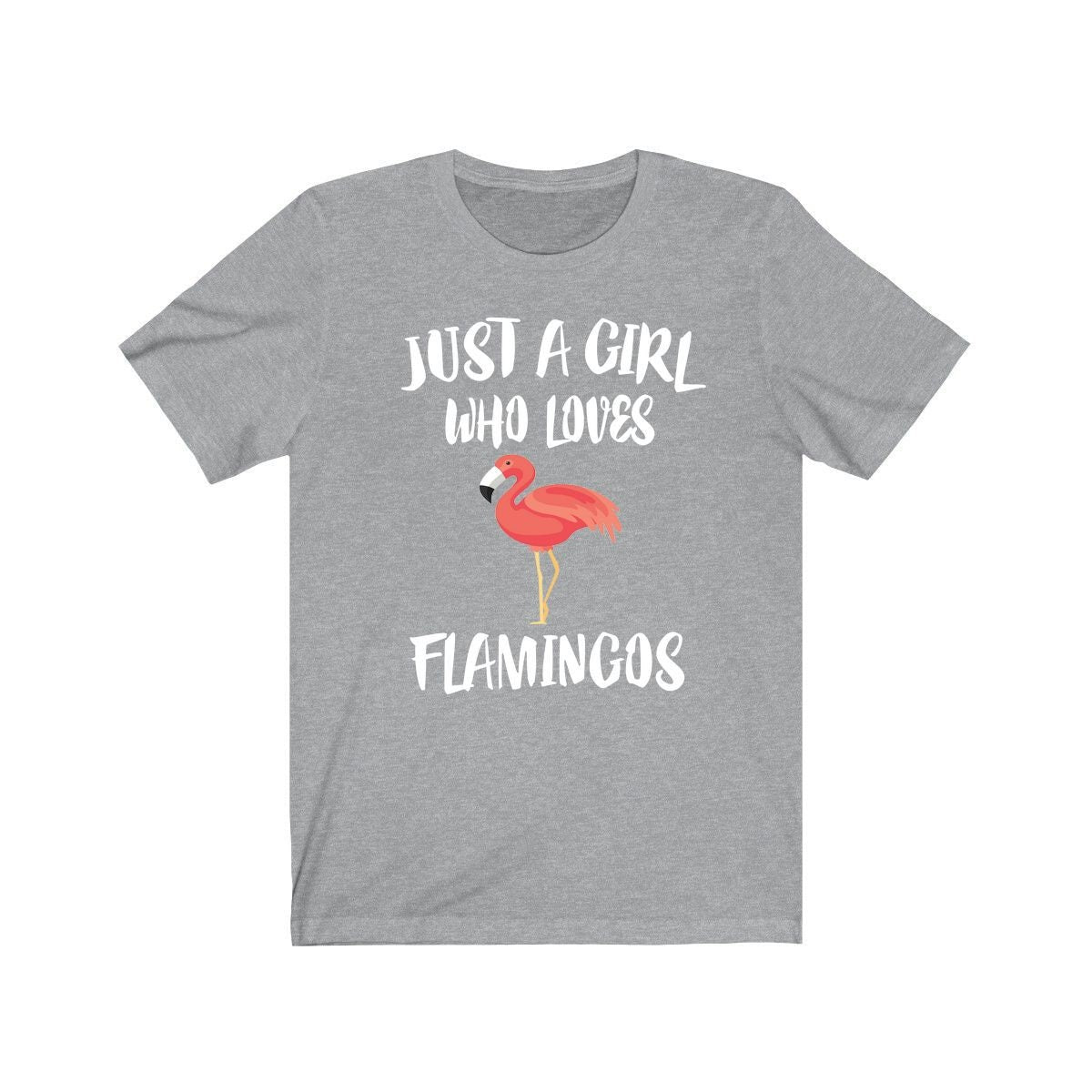 Just A Girl Who Loves Flamingos Birds Shirt, Flamingo Lover Shirt, Flamingo Lover Gift, Birding Shirt, Bird Tee, Animal Adult Kids T-Shirt Image 2