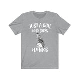 Just A Girl Who Loves Hawks Birds Shirt, Hawk Lover Shirt, Hawk Lover Gift, Birding Shirt, Hawk Tee, Animal Adult Kids T-Shirt Image 2