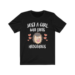 Just A Girl Who Loves Hedgehogs Shirt - hedgehog print design
