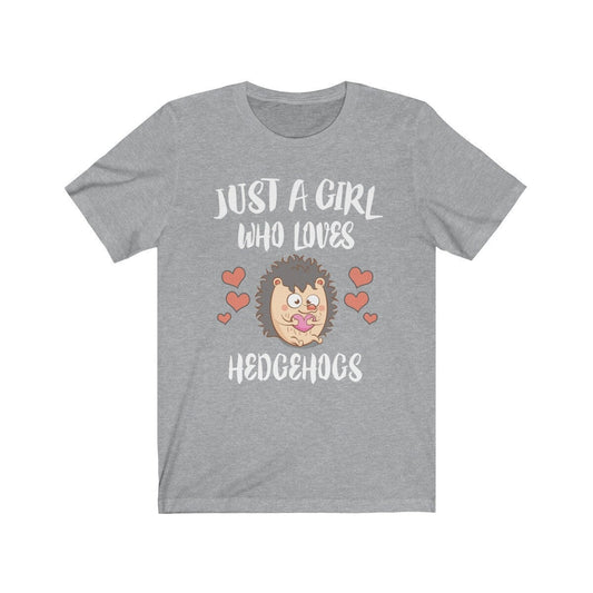 Just A Girl Who Loves Hedgehogs Shirt, Hedgehog Lover Shirt, Hedgehog Lover Gift, Hedgehog Shirt, Hedgehog Tee, Animal Adult Kids T-Shirt Image 2
