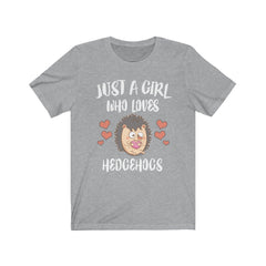 Just A Girl Who Loves Hedgehogs Shirt - hedgehog print design