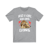 Just A Girl Who Loves Lions Shirt, Lion Lover Shirt, Lion Lover Gift, Lion Shirt, Lion Tee, Animal Adult Kids Image 2