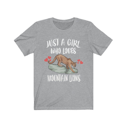 Just A Girl Who Loves Mountain Lions, Mountain Lion Lover Shirt, Cougar Lover Gift, Mountain Lion Shirt, Cougar Tee, Animal Adult Kids Image 2