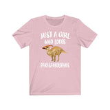 Just A Girl Who Loves Parasaurolophus Dinosaur  Shirt, Dinosaur Lover Shirt, Dinosaur Lover Gift, Dinosaur Shirt, Animal Adult Kids Image 3