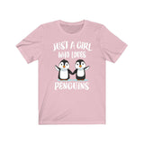 Just A Girl Who Loves Penguins Birds Shirt, Penguin Lover Shirt, Penguin Lover Gift, Penguin Shirt, Penguin Tee, Animal Adult Kids Image 4