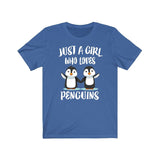Just A Girl Who Loves Penguins Birds Shirt, Penguin Lover Shirt, Penguin Lover Gift, Penguin Shirt, Penguin Tee, Animal Adult Kids Image 1