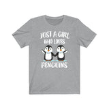Just A Girl Who Loves Penguins Birds Shirt, Penguin Lover Shirt, Penguin Lover Gift, Penguin Shirt, Penguin Tee, Animal Adult Kids Image 3