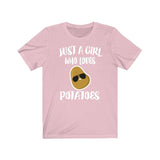 Just A Girl Who Loves Potatoes Shirt, Potato Lover Shirt, Potato Lover Gift, Vegan Shirt, Potato Tee, Animal Adult Kids Image 3