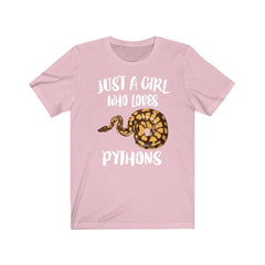 Just A Girl Who Loves Pythons Snakes Shirt - python print design