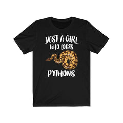 Just A Girl Who Loves Pythons Snakes Shirt - python print design