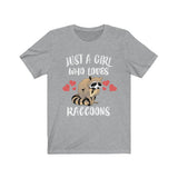 Just A Girl Who Loves Raccoons Shirt, Raccoon Lover Shirt, Raccoon Lover Gift, Raccoon Shirt, Raccoon Tee, Animal Adult Kids Image 2