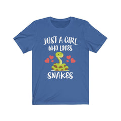 Just a girl who loves snakes reptile lover snake parent tee