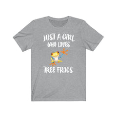 Just a girl who loves tree frogs arboreal canopy amphibian lover tee