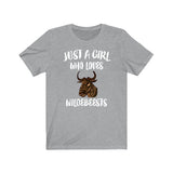 Just A Girl Who Loves Wildebeest Shirt, Wildebeest Lover Shirt, Wildebeest Lover Gift, Wildebeest Gift, Wildebeest Shirt, Animal Adult Kids Image 1