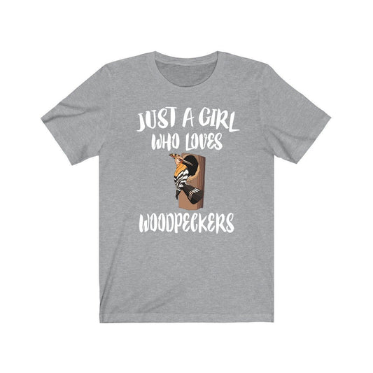 Just a girl who loves woodpeckers forest drumming bird lover tee