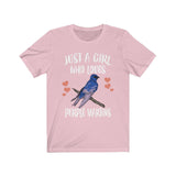 Just A Girl Who Loves Purple Martins Shirt, Purple Martin Lover Shirt, Birding Gift, Bird Lover Shirt,  Adult Toddler Kids Gift T-Shirt Image 3