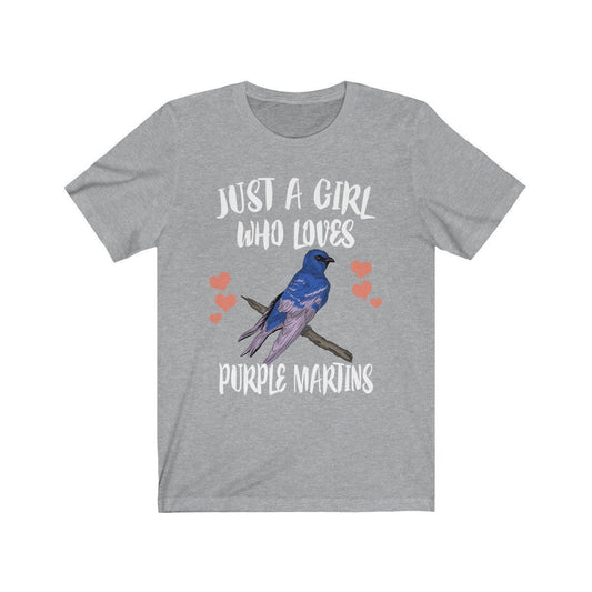 Just A Girl Who Loves Purple Martins Shirt - Purple Martin print design