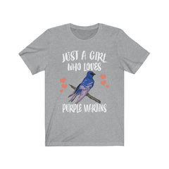 Just A Girl Who Loves Purple Martins Shirt - Purple Martin print design