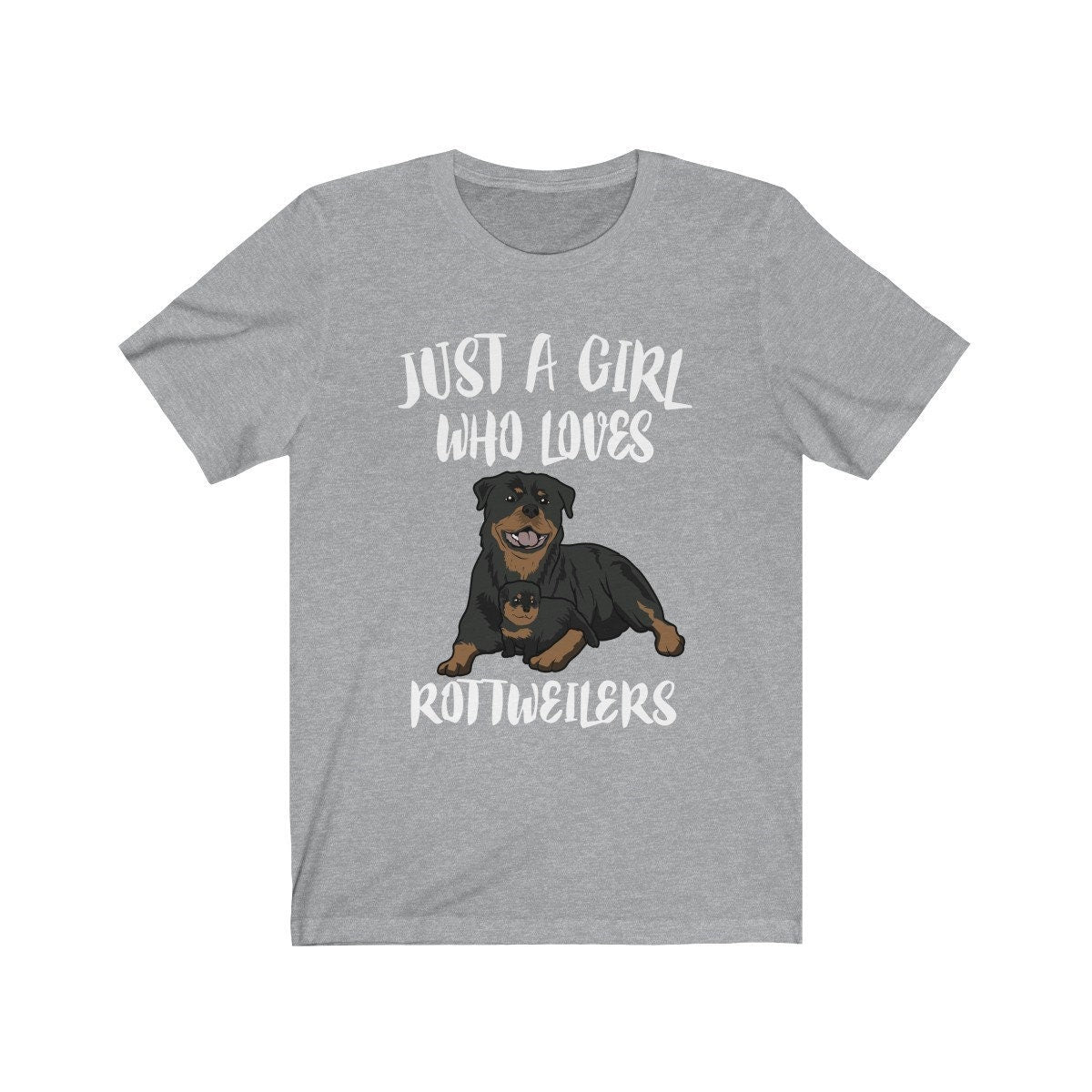 Just A Girl Who Loves Rottweilers Dogs Shirt, Rottweiler Shirt, Dog Lover Gift, Rottweiler Lover Shirt,  Adult Toddler Kids Gift T-Shirt Image 1