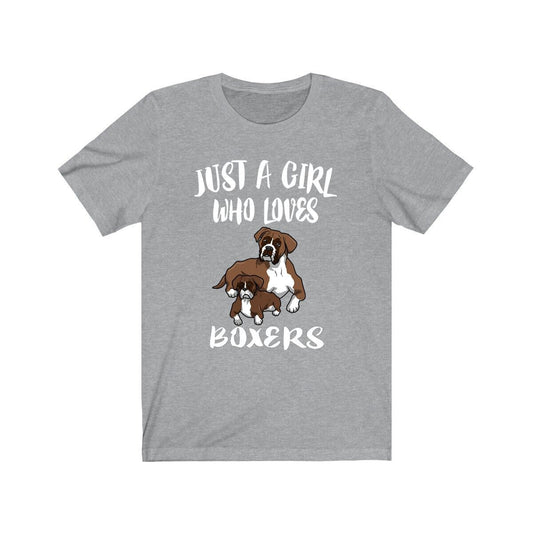 Just A Girl Who Loves Boxers Dogs Shirt - Boxer print design