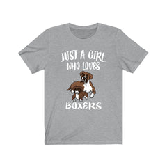 Just A Girl Who Loves Boxers Dogs Shirt - Boxer print design