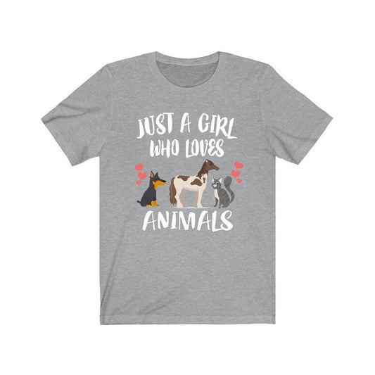 Animals Dog Horse Cat T-Shirt for Girls - dog horse cat print design