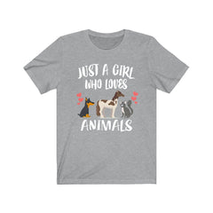 Animals Dog Horse Cat T-Shirt for Girls - dog horse cat print design