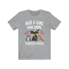 Just a girl who loves Australian animals marsupial wildlife tee