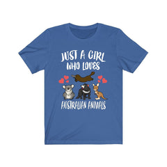 Just a girl who loves Australian animals marsupial wildlife tee