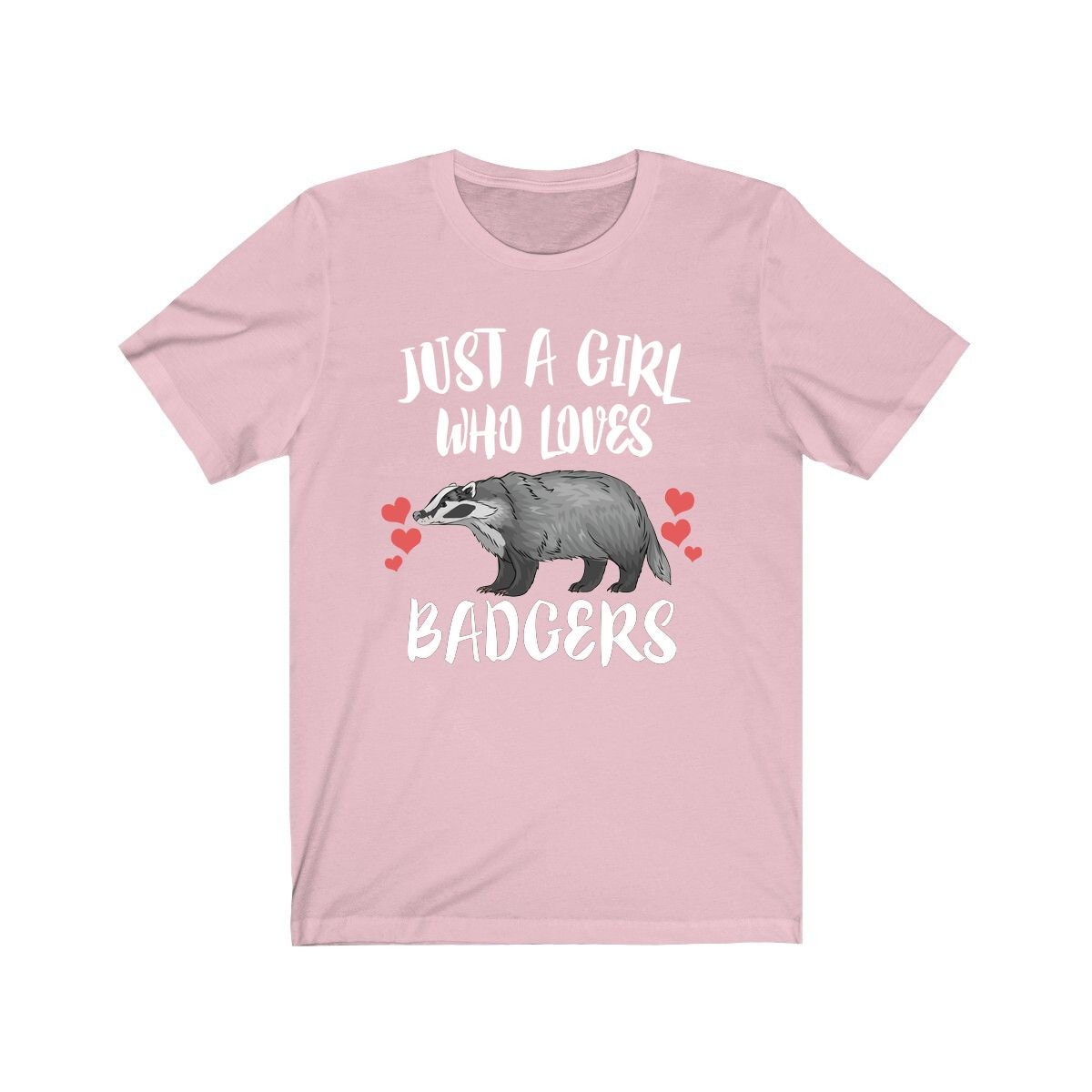 Just A Girl Who Loves Badgers Shirt, Badger Lover Shirt, Badger Gift, Badger Design Animals Adult Toddler Infant Kids Gift T-Shirt Image 2