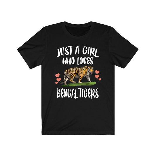 Just A Girl Who Loves Bengal Tigers Shirt, Bengal Tiger Gift, Tiger Lover Shirt, Animals Adult Toddler Infant Kids Gift T-Shirt Image 1